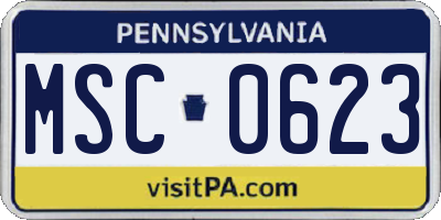 PA license plate MSC0623
