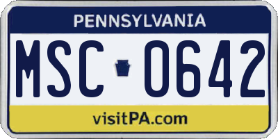 PA license plate MSC0642