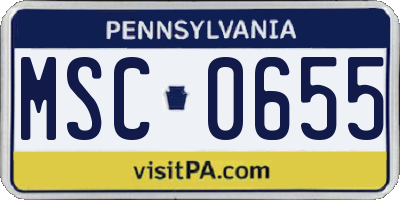 PA license plate MSC0655