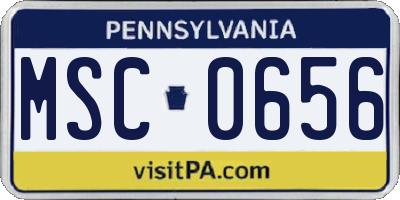 PA license plate MSC0656