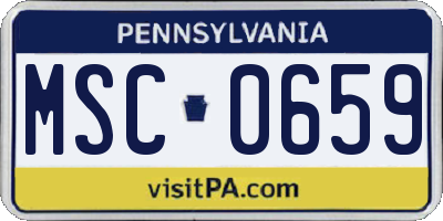 PA license plate MSC0659