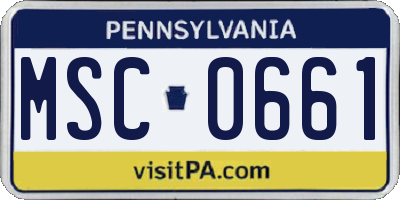 PA license plate MSC0661