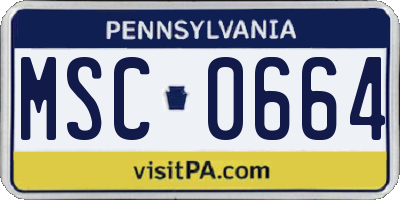 PA license plate MSC0664