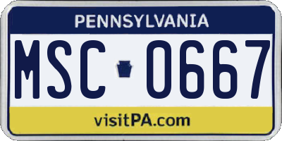 PA license plate MSC0667