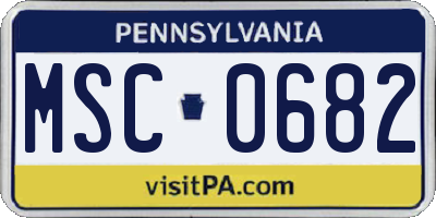PA license plate MSC0682
