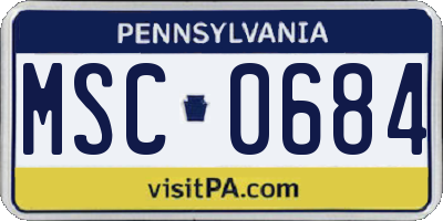 PA license plate MSC0684
