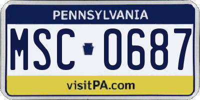 PA license plate MSC0687