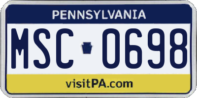 PA license plate MSC0698
