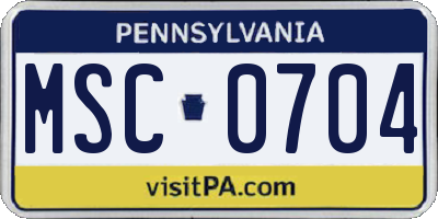 PA license plate MSC0704