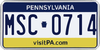 PA license plate MSC0714