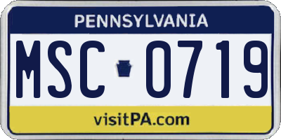 PA license plate MSC0719