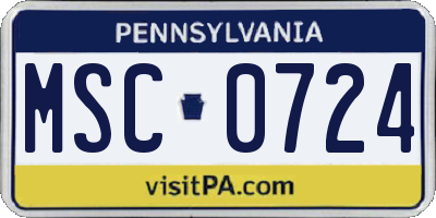 PA license plate MSC0724