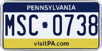 PA license plate MSC0738