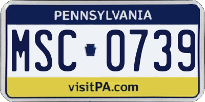 PA license plate MSC0739