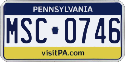 PA license plate MSC0746