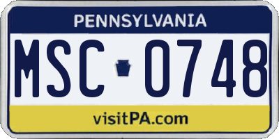 PA license plate MSC0748
