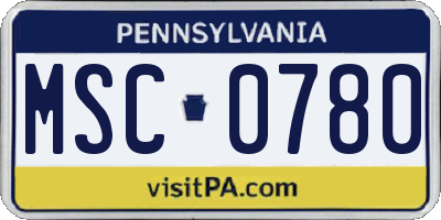 PA license plate MSC0780
