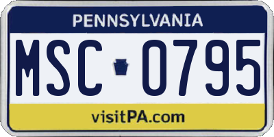 PA license plate MSC0795