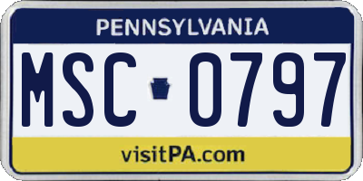PA license plate MSC0797