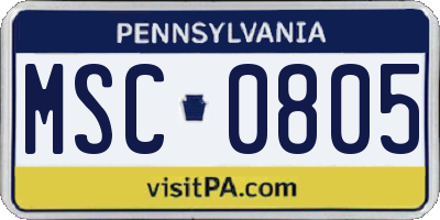 PA license plate MSC0805