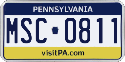 PA license plate MSC0811