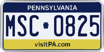 PA license plate MSC0825