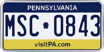 PA license plate MSC0843