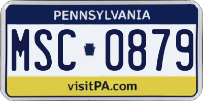 PA license plate MSC0879