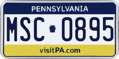 PA license plate MSC0895