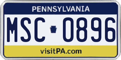 PA license plate MSC0896