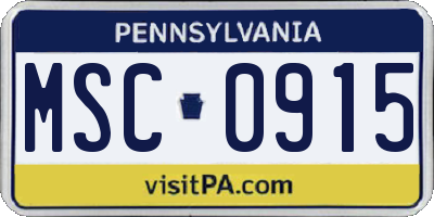 PA license plate MSC0915
