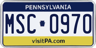 PA license plate MSC0970