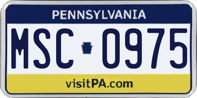 PA license plate MSC0975