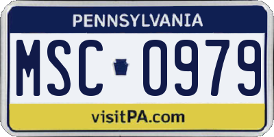 PA license plate MSC0979