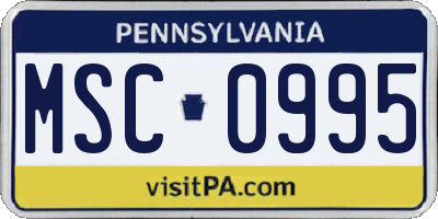 PA license plate MSC0995