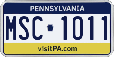 PA license plate MSC1011