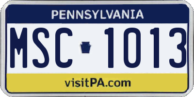 PA license plate MSC1013