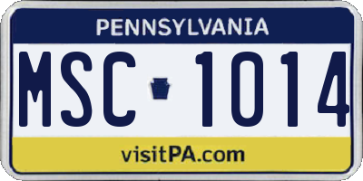 PA license plate MSC1014