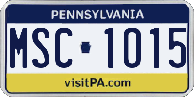 PA license plate MSC1015