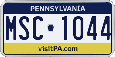 PA license plate MSC1044