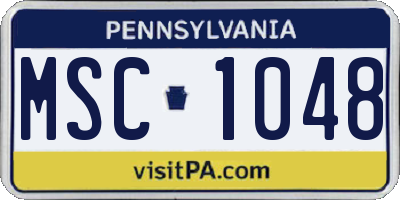 PA license plate MSC1048