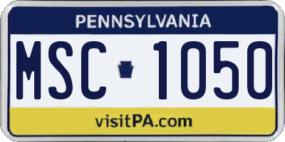 PA license plate MSC1050