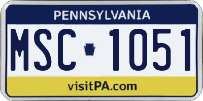 PA license plate MSC1051