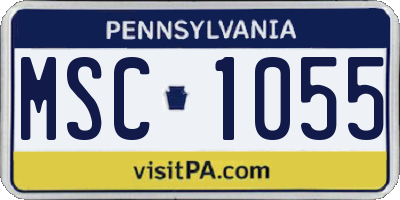 PA license plate MSC1055