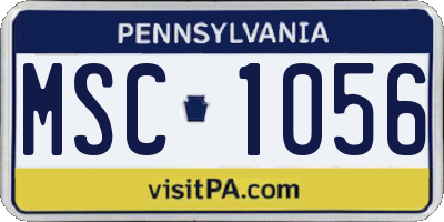 PA license plate MSC1056