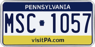 PA license plate MSC1057