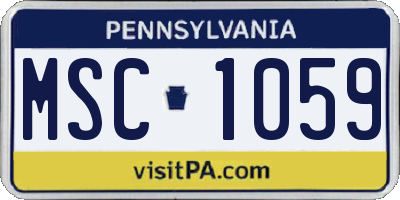 PA license plate MSC1059