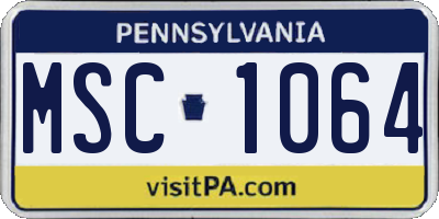 PA license plate MSC1064