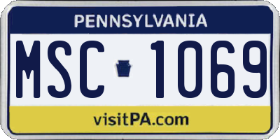 PA license plate MSC1069