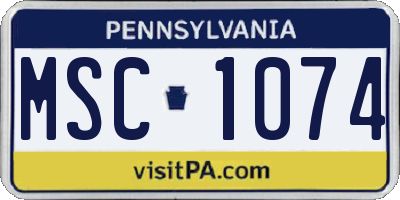 PA license plate MSC1074